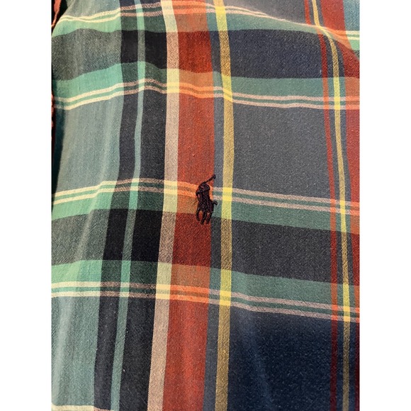 Ralph Lauren Blake Shirt Men XL Button Up Short Sleeve Blue Plaid‎ - Picture 3 of 8
